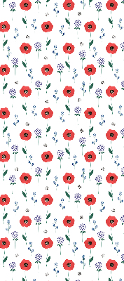 Store enrouleur occultant à fleurs de coquelicot
