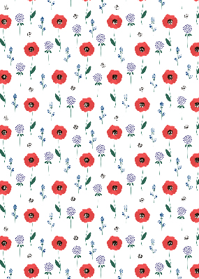 Store enrouleur occultant à fleurs de coquelicot
