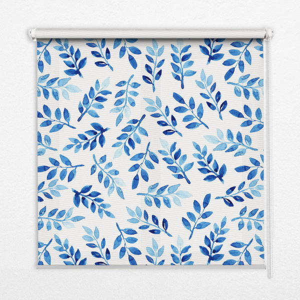 Store occultant fenetre feuilles bleues