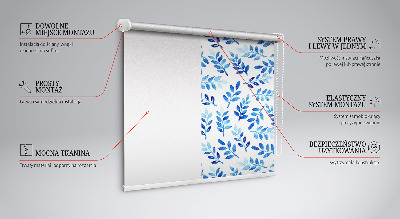 Store occultant fenetre feuilles bleues