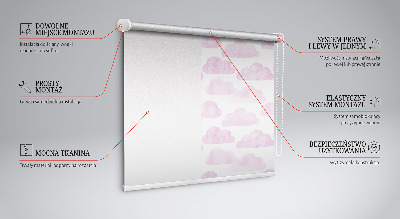 Store fenêtre intérieur avec nuages roses