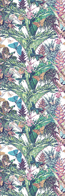 Store occultant fenêtre avec motif de papillons sur les fleurs
