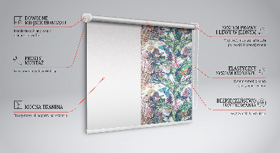 Store occultant fenêtre avec motif de papillons sur les fleurs