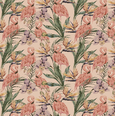 Store occultant fenêtre à flamants roses et fleurs