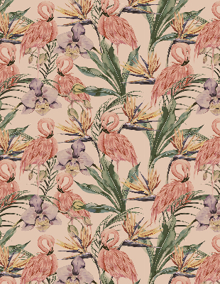 Store occultant fenêtre à flamants roses et fleurs