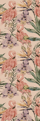 Store occultant fenêtre à flamants roses et fleurs