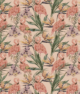 Store occultant fenêtre à flamants roses et fleurs