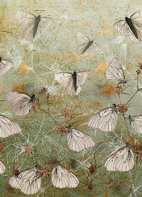 Store fenêtre intérieur avec motif de papillons dans la prairie
