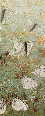 Store fenêtre intérieur avec motif de papillons dans la prairie