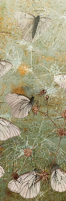 Store fenêtre intérieur avec motif de papillons dans la prairie