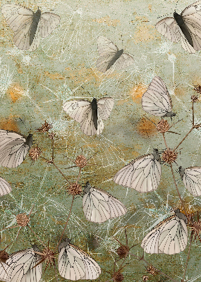 Store fenêtre intérieur avec motif de papillons dans la prairie