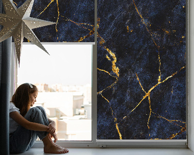 Store enrouleur occultant en marbre bleu marine