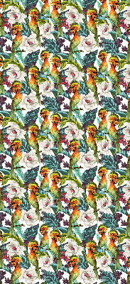 Store occultant fenêtre à motifs d'oiseaux et de fleurs