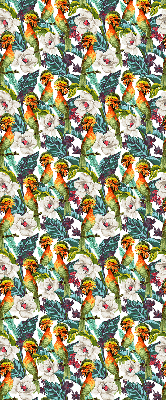 Store occultant fenêtre à motifs d'oiseaux et de fleurs
