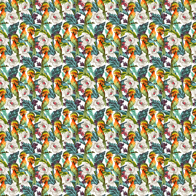 Store occultant fenêtre à motifs d'oiseaux et de fleurs