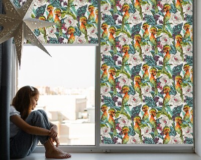 Store occultant fenêtre à motifs d'oiseaux et de fleurs