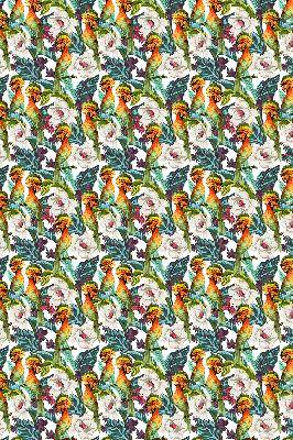 Store occultant fenêtre à motifs d'oiseaux et de fleurs
