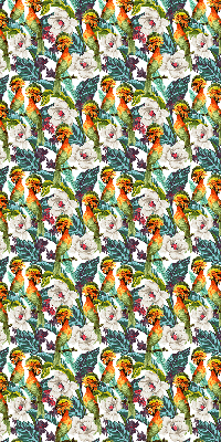 Store occultant fenêtre à motifs d'oiseaux et de fleurs
