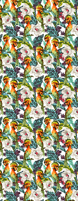 Store occultant fenêtre à motifs d'oiseaux et de fleurs