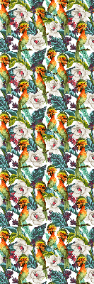 Store occultant fenêtre à motifs d'oiseaux et de fleurs