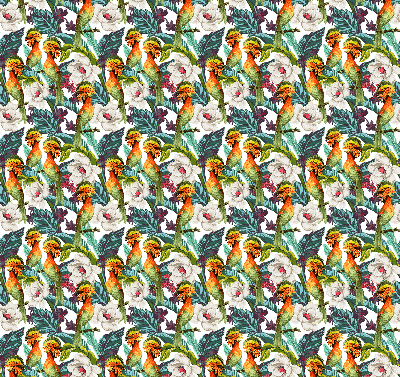 Store occultant fenêtre à motifs d'oiseaux et de fleurs