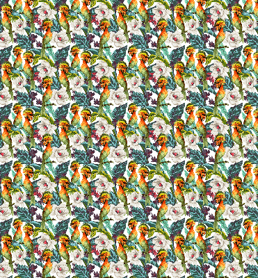 Store occultant fenêtre à motifs d'oiseaux et de fleurs