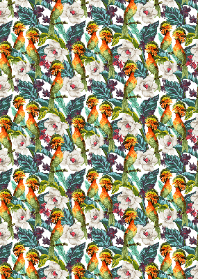 Store occultant fenêtre à motifs d'oiseaux et de fleurs