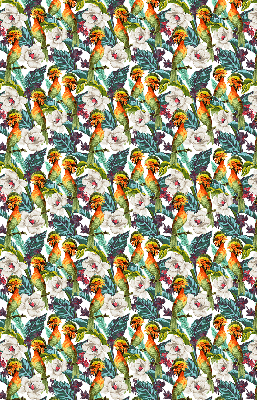 Store occultant fenêtre à motifs d'oiseaux et de fleurs