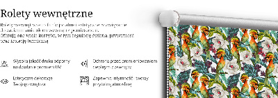 Store occultant fenêtre à motifs d'oiseaux et de fleurs