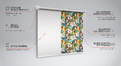 Store occultant fenêtre à motifs d'oiseaux et de fleurs