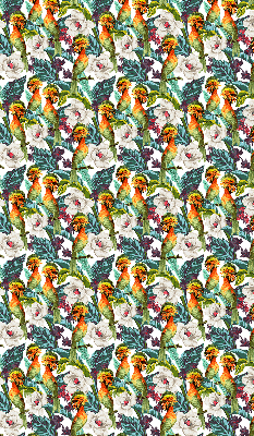 Store occultant fenêtre à motifs d'oiseaux et de fleurs