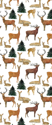 Store occultant fenetre avec motif de cerfs et chevreuils