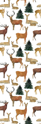 Store occultant fenetre avec motif de cerfs et chevreuils