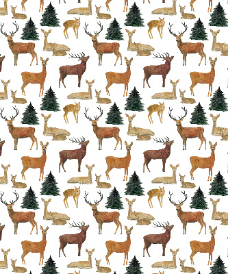 Store occultant fenetre avec motif de cerfs et chevreuils