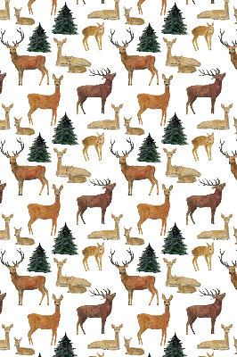 Store occultant fenetre avec motif de cerfs et chevreuils