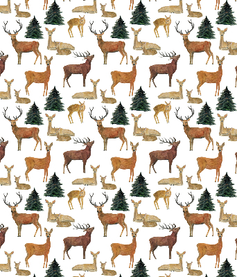 Store occultant fenetre avec motif de cerfs et chevreuils