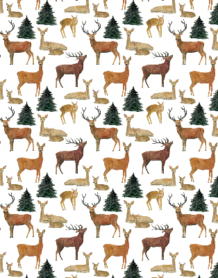 Store occultant fenetre avec motif de cerfs et chevreuils