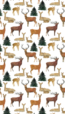 Store occultant fenetre avec motif de cerfs et chevreuils
