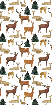 Store occultant fenetre avec motif de cerfs et chevreuils