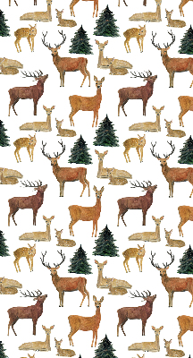 Store occultant fenetre avec motif de cerfs et chevreuils