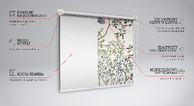 Store fenêtre intérieur avec motif d'oiseaux sur un arbre