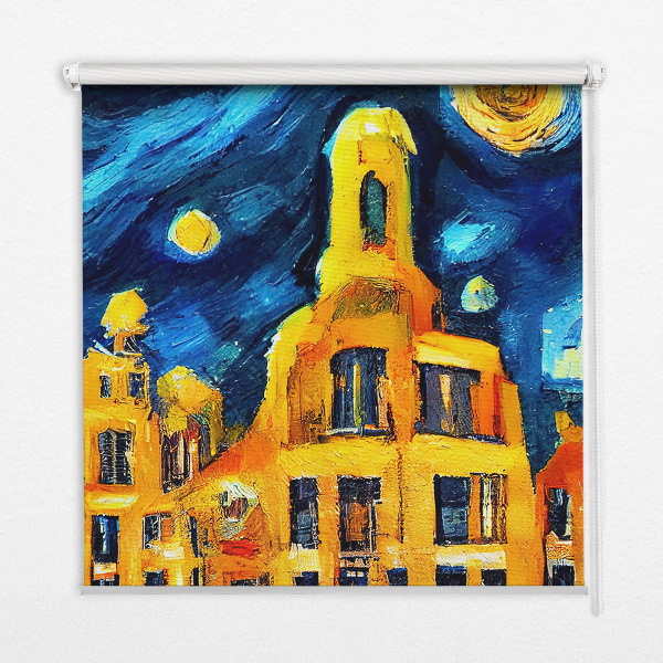Store occultant fenêtre de couleur Ville peinte