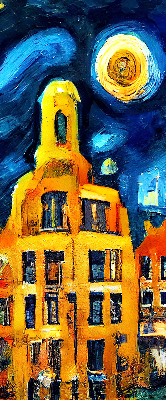 Store occultant fenêtre de couleur Ville peinte