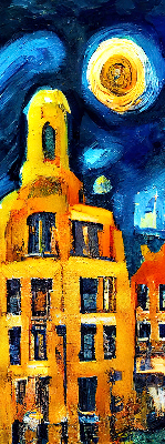 Store occultant fenêtre de couleur Ville peinte