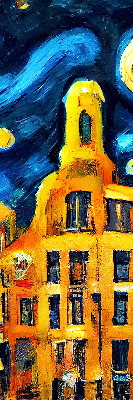 Store occultant fenêtre de couleur Ville peinte