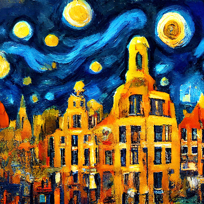 Store occultant fenêtre de couleur Ville peinte