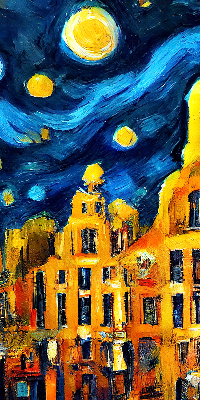 Store occultant fenêtre de couleur Ville peinte