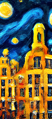 Store occultant fenêtre de couleur Ville peinte