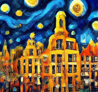 Store occultant fenêtre de couleur Ville peinte