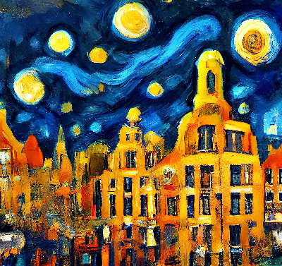 Store occultant fenêtre de couleur Ville peinte
